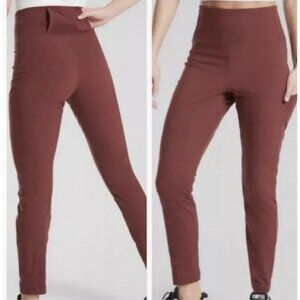 ATHLETA Trekkie Hybrid Crop Tight‎ Pant Womens Size 8 Cognac Burgundy